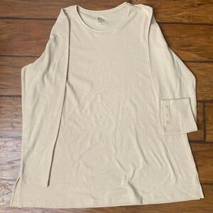 Cream Color Long Sleeve Kim Rogers Top Size 1x NWT